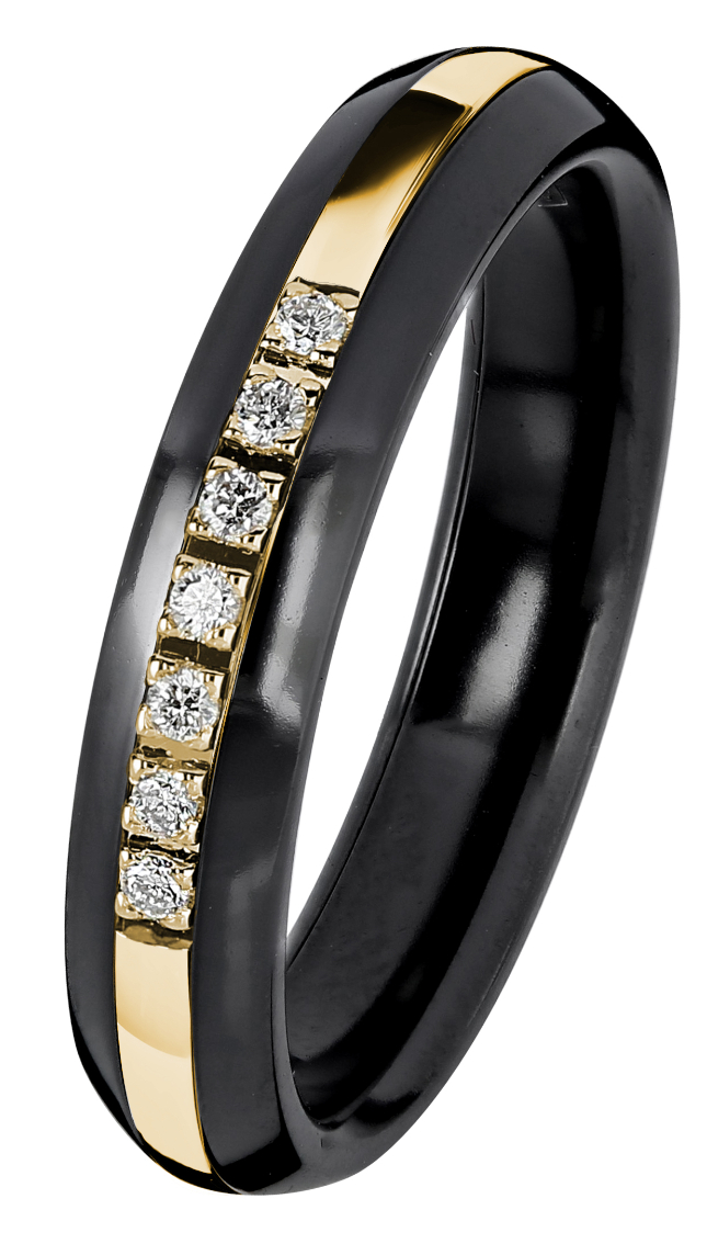 Kohinoor Duetto zirkonium och guld förlovningsring med diamanter 006-093-07