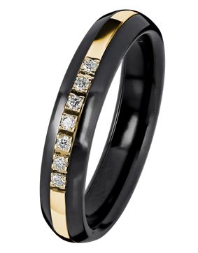 Kohinoor Duetto zirkonium och guld förlovningsring med diamanter 006-093-07