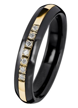 Kohinoor Duetto zirkonium och guld förlovningsring med diamanter 006-093-07