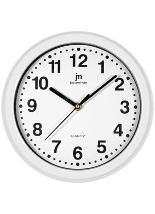 Justaminute väggklocka vit 00710B