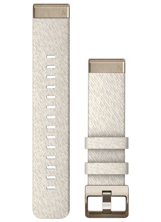 Garmin Quickfit 20 mm Cream Heathered Nylon Strap, Cream Gold Hardware 010-13102-07