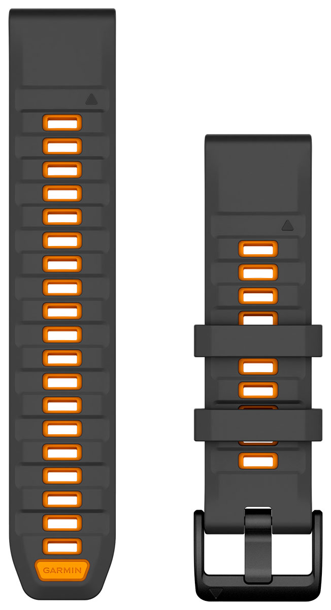 Garmin Quickfit 22 mm silikonarmband grafitgrå-orange 010-13392-05