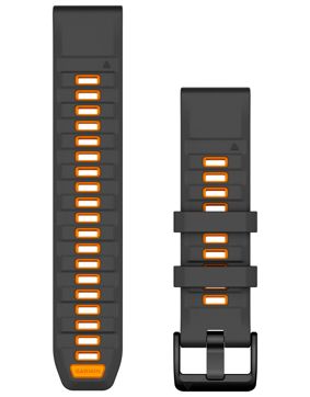 Garmin Quickfit 22 mm silikonarmband grafitgrå-orange 010-13392-05