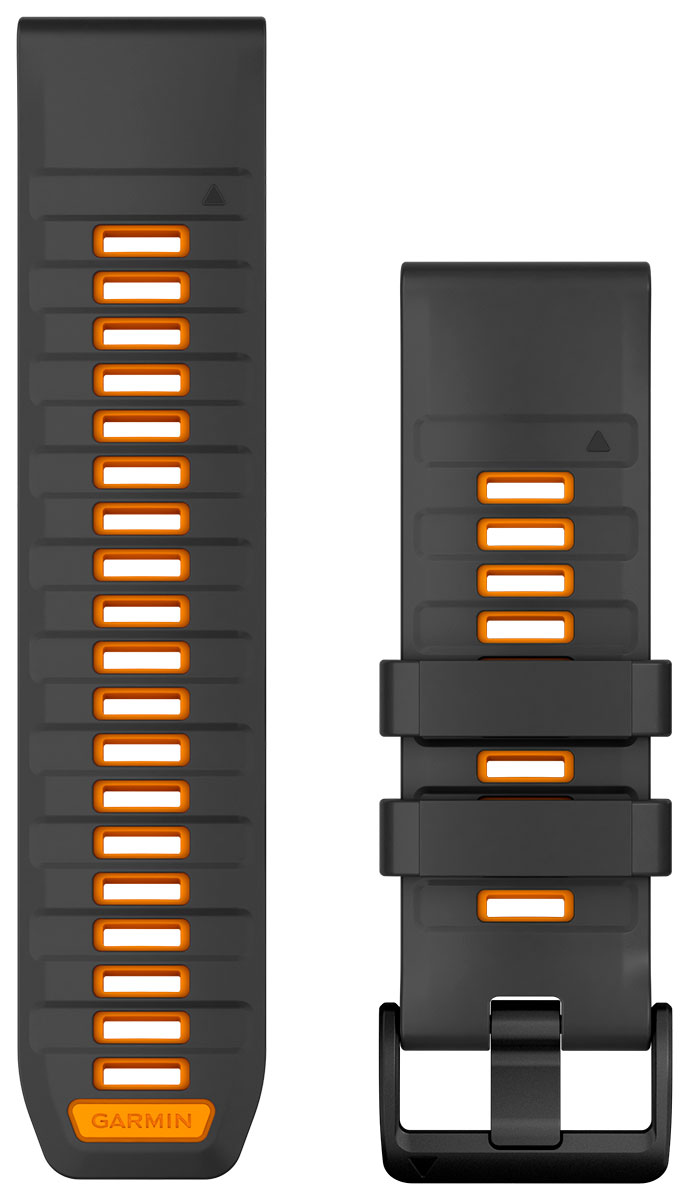 Garmin Quickfit 26 mm silikonarmband grafitgrå-orange 010-13393-05
