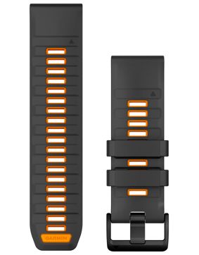 Garmin Quickfit 26 mm silikonarmband grafitgrå-orange 010-13393-05