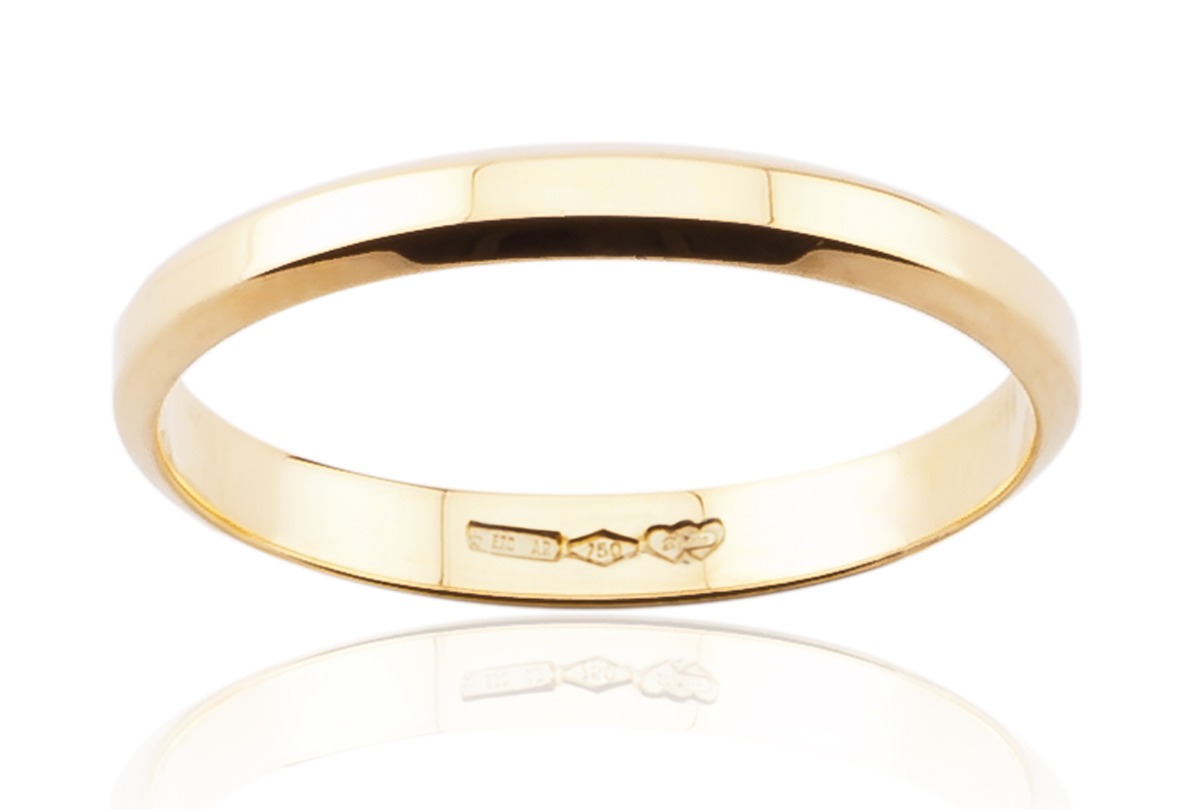 Lykka Exclusive avfasade sidor slät guld ring 2,9 mm