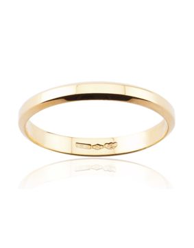 Lykken Exclusive avfasade sidor slät guld ring 2,9 mm