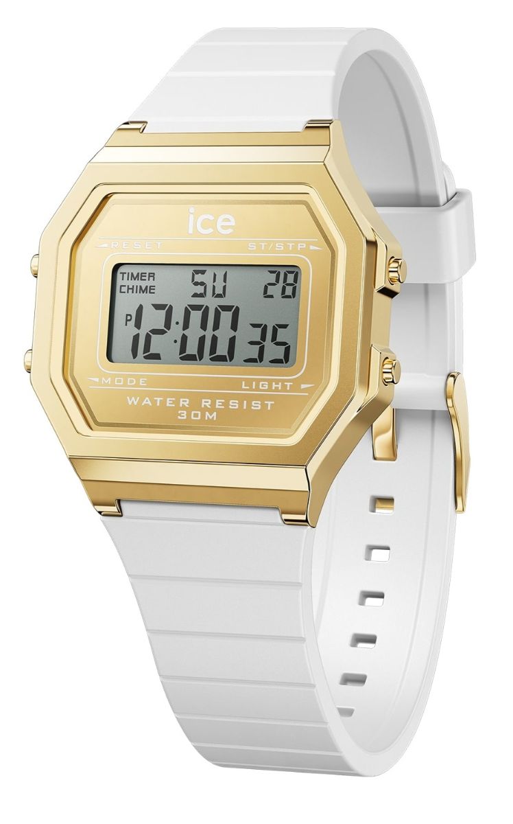 ICE digit retro White gold Small