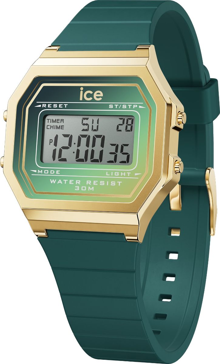 ICE digit retro Verdigris glow Small
