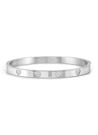 Nomination Pretty bangles pave small size silverfärgat bangle armband med hjärta 029503/004