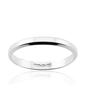Lykken Exclusive avfasade sidor slät vitguld ring 2,9 mm