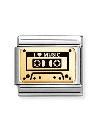 Nomination Composable Classic gold plates Audio cassette 030166/44