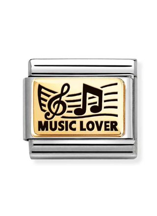 Nomination Composable Classic gold plates Music lover 030166/45