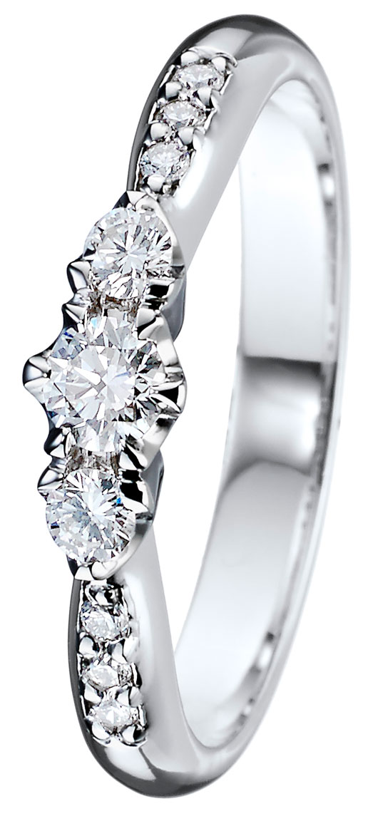Kohinoor vitguld 033-235V-22 Diamantring Helene