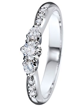 Kohinoor vitguld 033-235V-22 Diamantring Helene