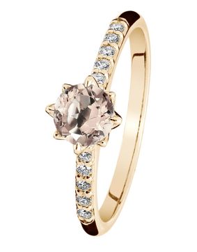 Kohinoor Rosa diamantring med morganit guld 033-260-10MO