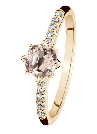 Kohinoor Rosa diamantring med morganit guld 033-260-10MO