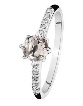 Kohinoor Rosa diamantring med morganit vitguld 033-260V-10MO