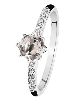 Kohinoor Rosa diamantring med morganit vitguld 033-260V-10MO