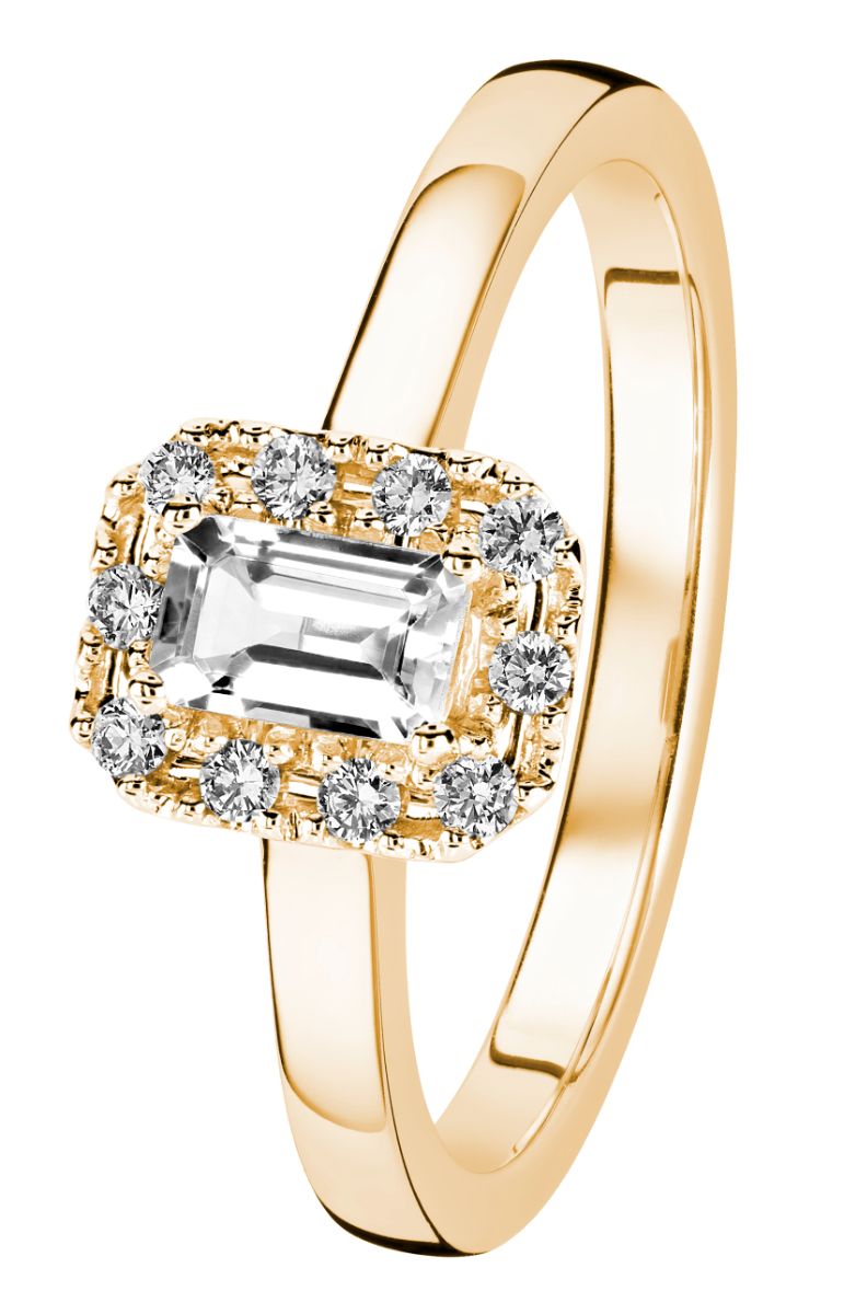 Kohinoor Valerie 0,1 ct topas-diamantring gulguld 033-262KT-10