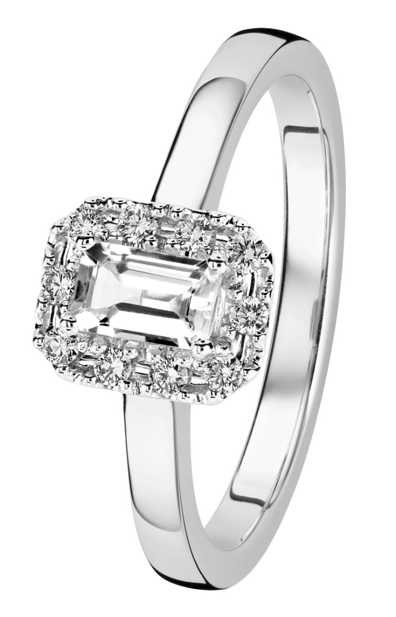 Kohinoor Valerie 0,1 ct topas-diamantring vitguld 033-262VT-10