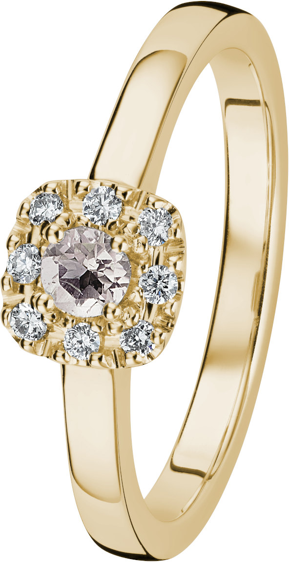 Kohinoor 033-263-08MO-155 morganit diamantring i 14k guld