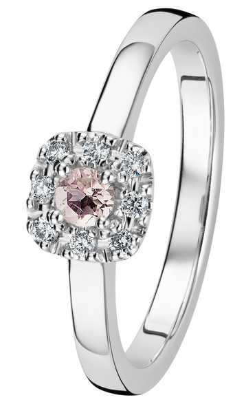 Kohinoor Valerie Cushion morganit diamantring vitguld 033-263V-08MO 