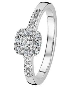 Kohinoor Valerie Cushion diamantring vitguld 033-263V-25