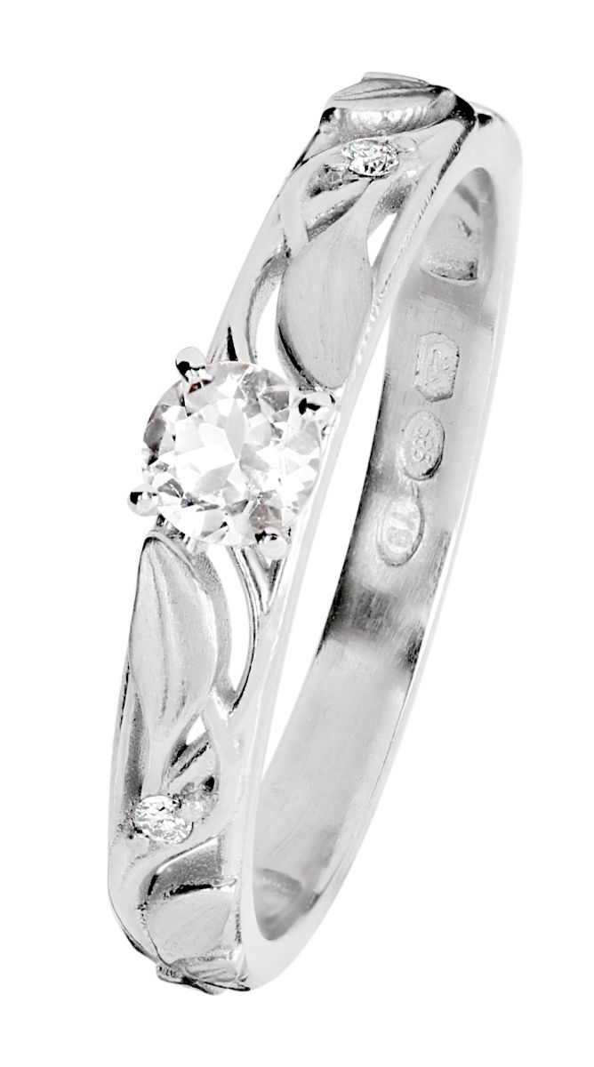 Kohinoor Ofelia diamantring med topas i vitguld 033-480VT-02