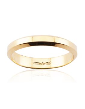 Lykka Exclusive avfasade sidor slät guld ring 3,8 mm