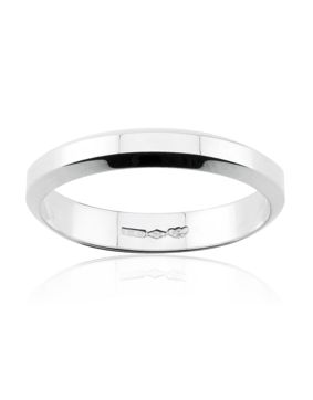 Lykka Exclusive avfasade sidor slät vitguld ring 3,8 mm