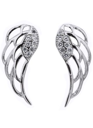 Silver Bar Wing of angel örhängen 17 mm 65