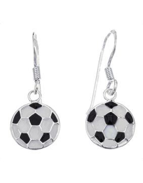 Silver Bar fotboll hängande örhängen 24 mm 66