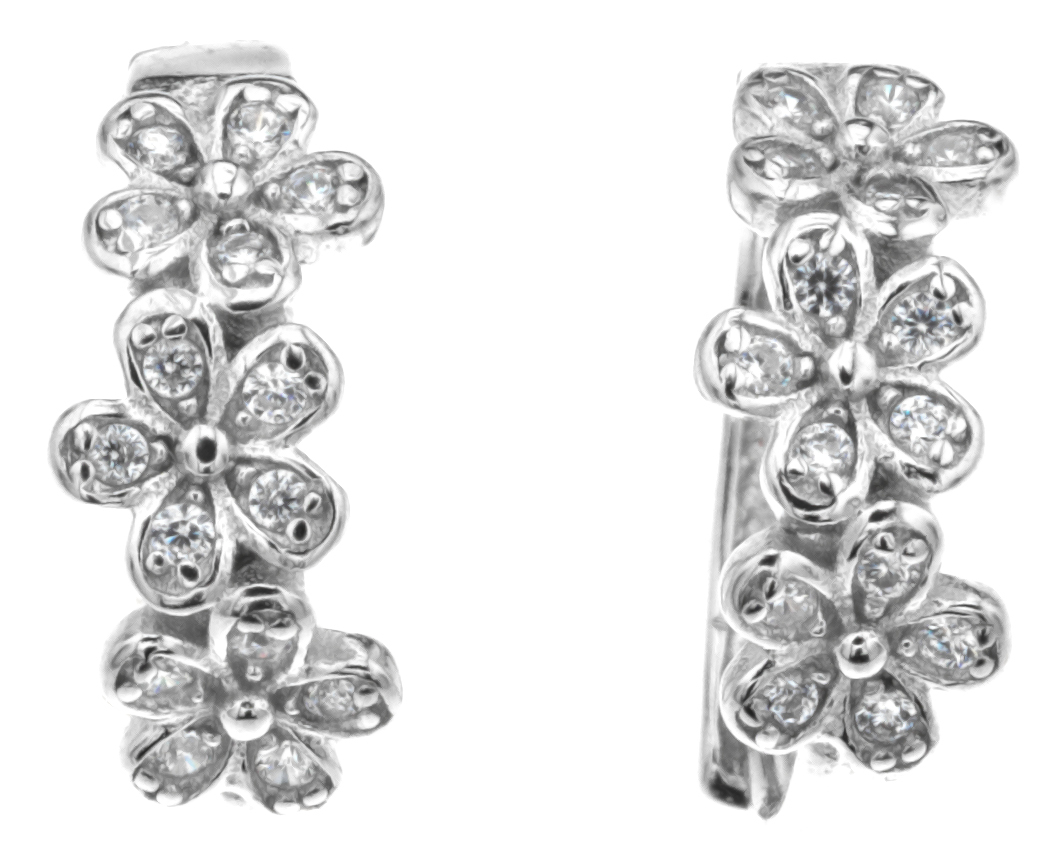 Silver Bar Trio-blomma läkringar 11 mm 76