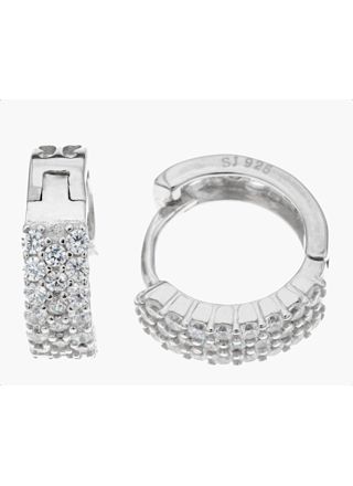 Silver Bar strassörhängen pave Delux 4 x 11 mm 79