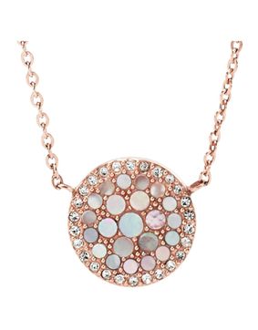 Fossil halsband Pearl Disc Rose-Gold-Tone Pendant JF01740791