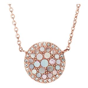 Fossil halsband Pearl Disc Rose-Gold-Tone Pendant JF01740791 main product photo