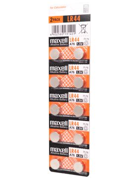 Maxell alkaliskt knappbatteri LR44 10PK MF (5X2) 1.5V