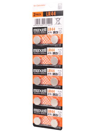 Maxell alkaliskt knappbatteri LR44 10PK MF (5X2) 1.5V