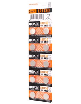 Maxell alkaliskt knappbatteri LR1130 10PKMF (5X2) 1.5V