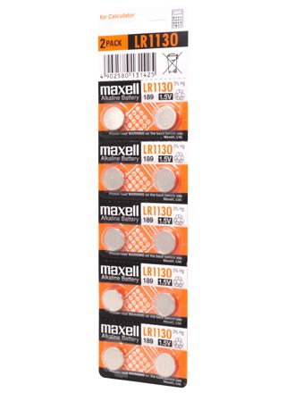 Maxell alkaliskt knappbatteri LR1130 10PKMF (5X2) 1.5V