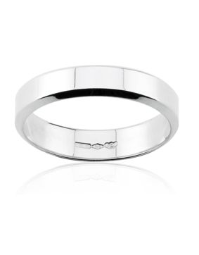 Lykken Exclusive rak slät vitguld ring 4,7 mm