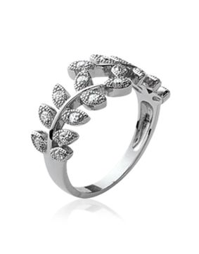 Lykken Casual bred silverring löv 9 mm