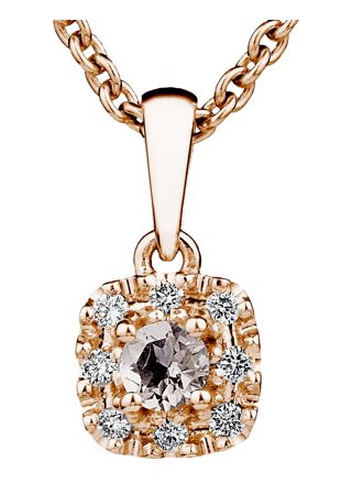 Kohinoor Valerie 123-263P-08MO morganit diamant hänge i 14k roseguld