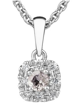 Kohinoor Valerie 123-263V-08MO morganit diamant hänge i 14k vitguld