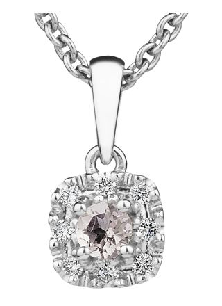 Kohinoor Valerie 123-263V-08MO morganit diamant hänge i 14k vitguld