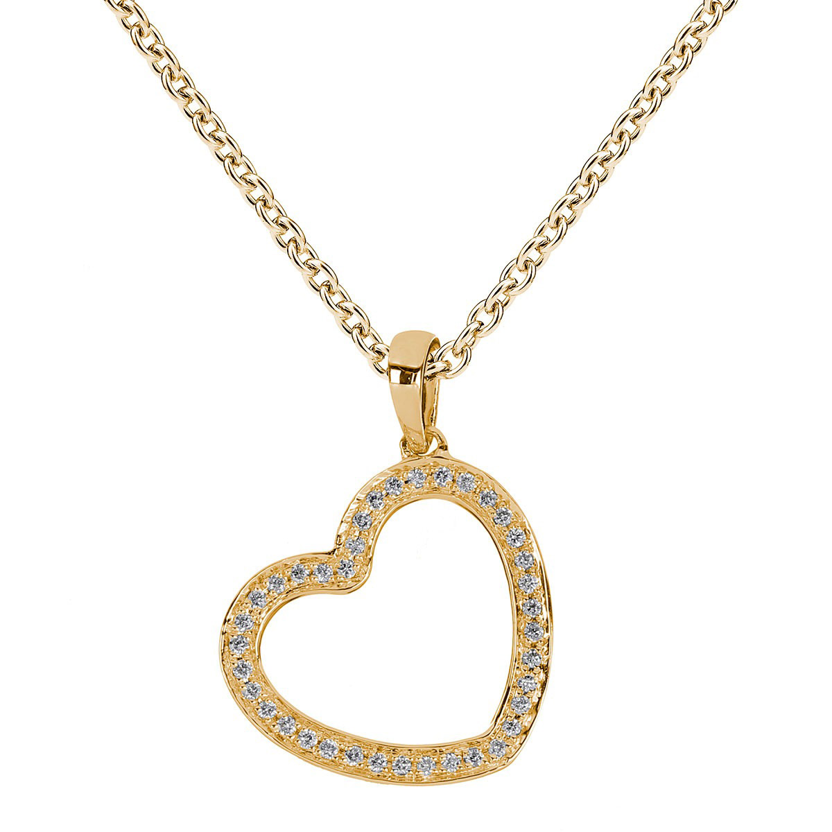 Kohinoor diamanthänge hjärta i gulguld 123-9836