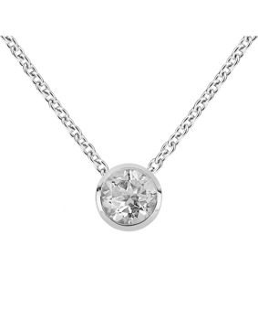 Kohinoor halsband i vit guld med vit topas 123-P5673V