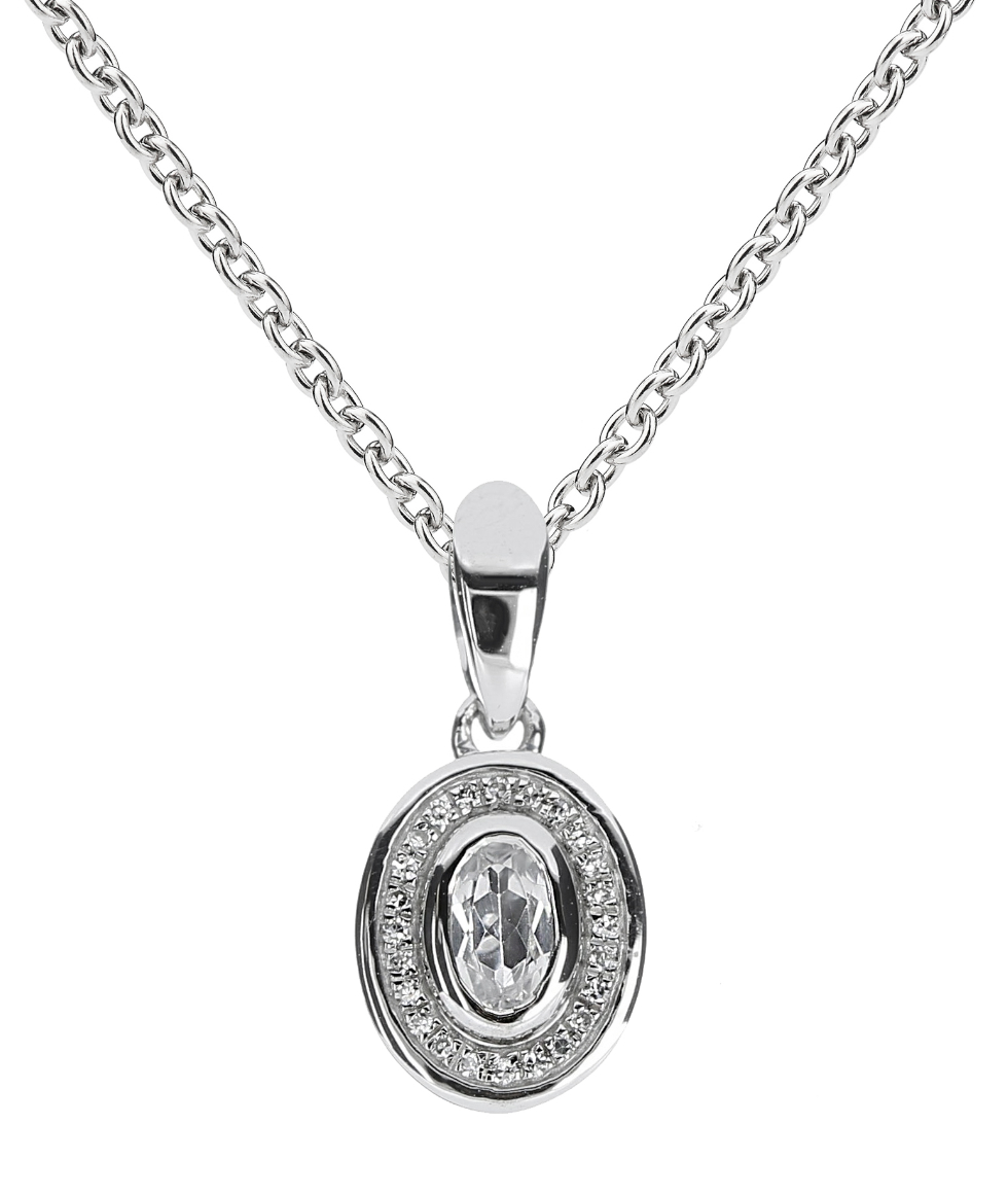 Kohinoor vitguld diamantberlock med topas 123-P9174V