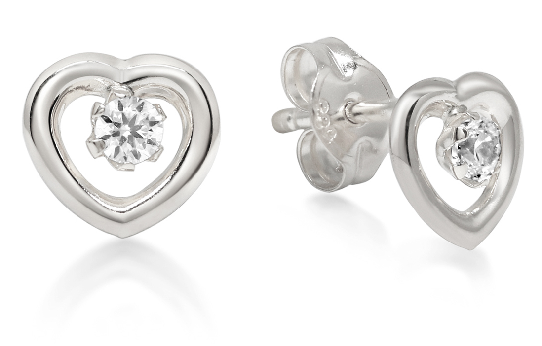 Guldörhängen hjärta klar zirkon 123161ZW